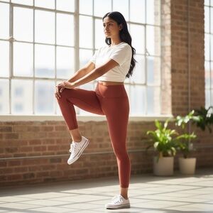 Vapor Elemental Wear Leggings – Coral/Burnt Orange, Medium, Good Condition